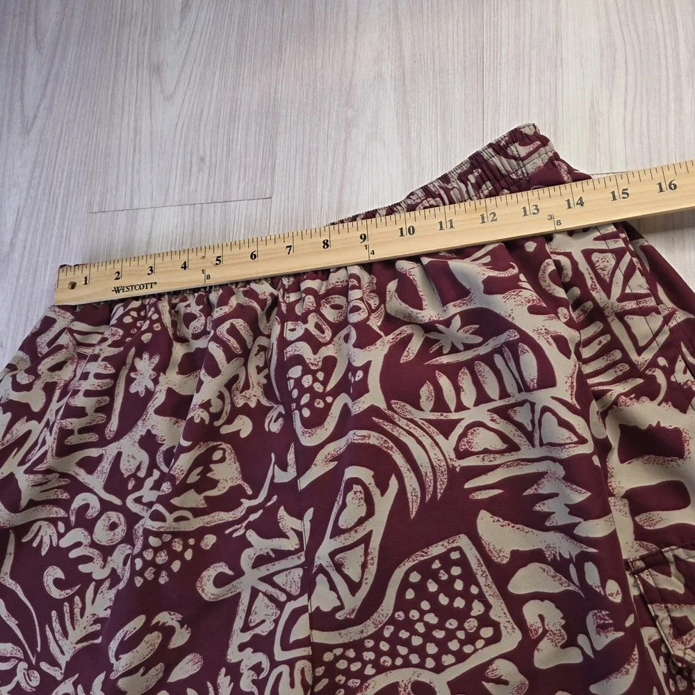 Naturalife Swim Trunks‎ Mens M Red Hawaiian Surf Beach Elastic Lined Mesh Pocket